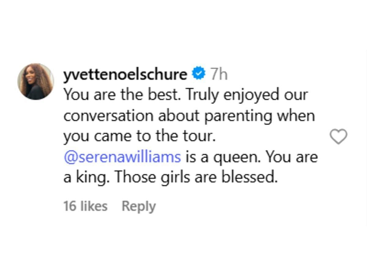Noel-Schure's comment on Instagram